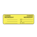 Nevs Day Change IV Tubing Label -Change Wednesday 7/8"x3" Flr Chart w/Black NTUBE-W